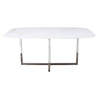 Nowoczesny stół Rossk z ceramicznym blatem z efektem marmuru do jadalni i salonu