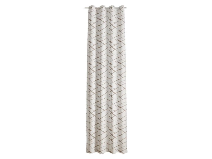 Zasłona Oxford Geo beżowa 140 x 260 cm na przelotkach