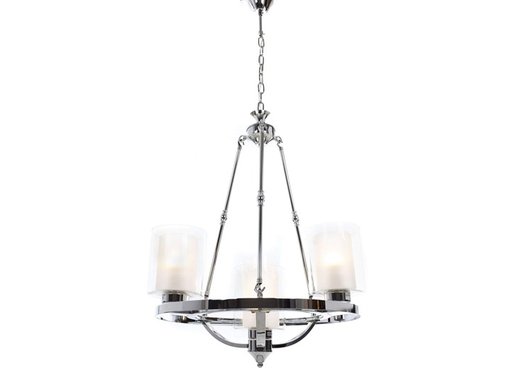 LAMPA WISZĄCA LOFT CHROMOWANA SANTINI W4 LUMINA DECO Metal Lampa z abażurem Szkło Ilość źródeł światła 4 źródła Lampa z kloszem Pomieszczenie Jadalnia