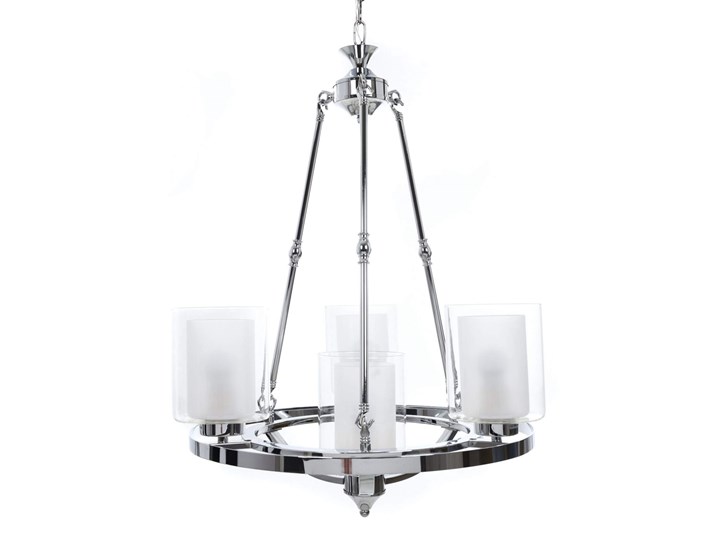 LAMPA WISZĄCA LOFT CHROMOWANA SANTINI W4 LUMINA DECO Lampa z kloszem Ilość źródeł światła 4 źródła Lampa z abażurem Szkło Metal Pomieszczenie Salon