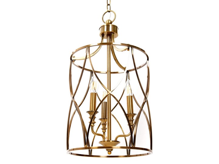LAMPA SUFITOWA ART DECO MOSIĘŻNA ELMONT W3 Metal Mosiądz Lampa druciana Pomieszczenie Jadalnia