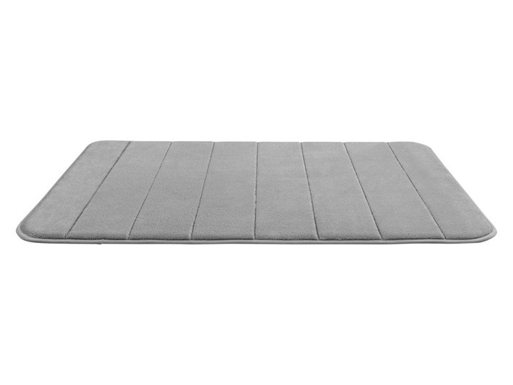 Mata antypoślizgowa do łazienki, piankowy chodnik dekoracyjny - 80 x 50 cm, WENKO 50x80 cm Poliester Prostokątny Kategoria Dywaniki łazienkowe Kolor Szary