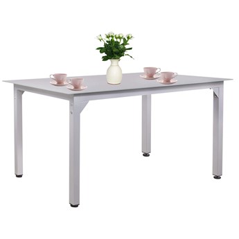Stół ogrodowy i na taras szary szkło z aluminium 150 cm