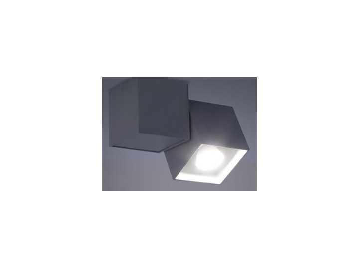Metalowa lampa sufitowa E547-Krafi - popiel Oprawa stropowa Kategoria Oprawy oświetleniowe Kwadratowe Kolor Szary