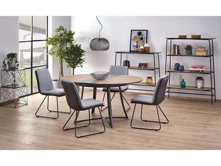 Krzesło z miękkim siedziskiem, metalowe płozy, loft Głębokość 55 cm Tkanina Krzesło inspirowane Głębokość 48 cm Szerokość 44 cm Skóra ekologiczna Stal Szerokość 48 cm Wysokość 85 cm Tworzywo sztuczne Tapicerowane Styl Industrialny