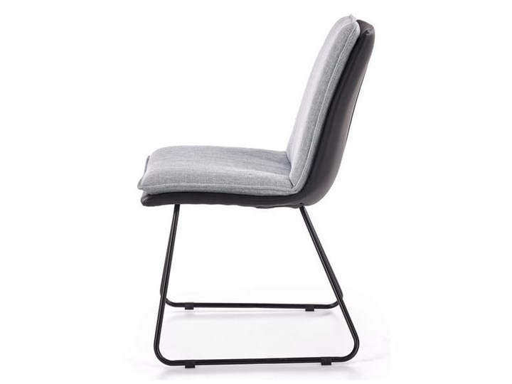 Krzesło z miękkim siedziskiem, metalowe płozy, loft Tworzywo sztuczne Głębokość 55 cm Głębokość 48 cm Skóra ekologiczna Pomieszczenie Salon Krzesło inspirowane Tkanina Szerokość 48 cm Tapicerowane Wysokość 85 cm Szerokość 44 cm Stal Kolor Czarny