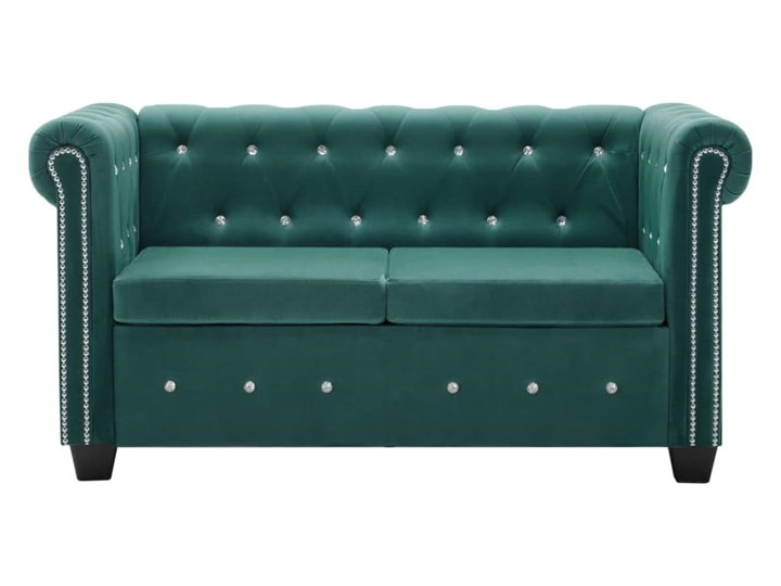 Zielona dwuosobowa sofa Chesterfield do Sofy i kanapy Homebook