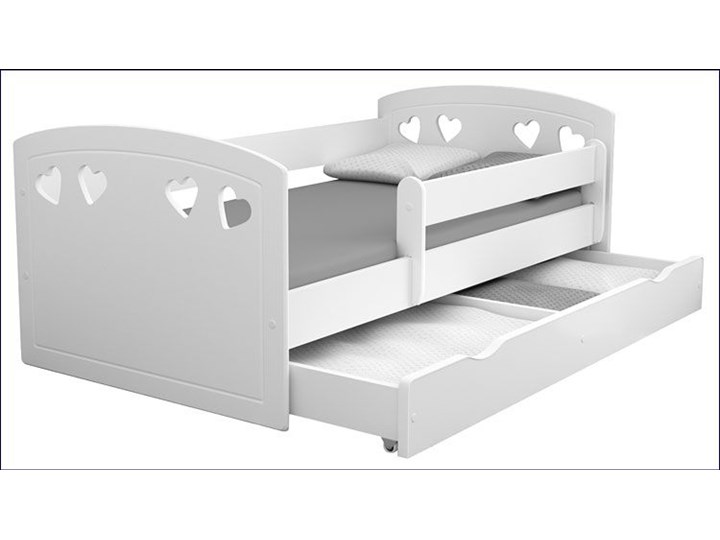Łóżko dla dziewczynki z barierką Nolia 2X 80x160 - białe Metal Płyta meblowa Płyta MDF Drewno Rozmiar materaca 80x160 cm
