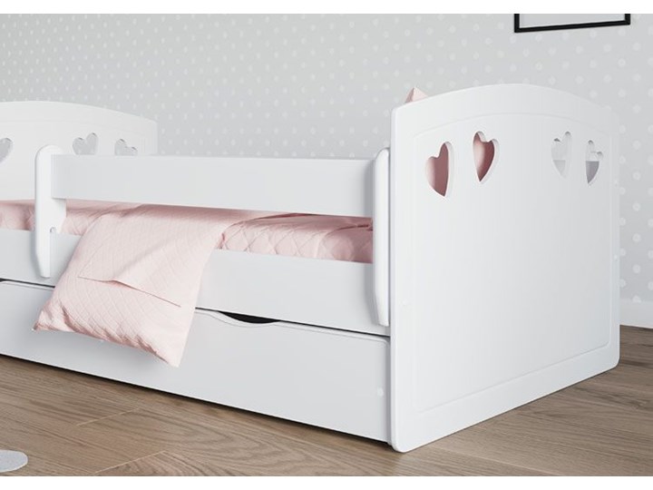 Łóżko dla dziewczynki z barierką Nolia 2X 80x160 - białe Drewno Płyta meblowa Płyta MDF Metal Rozmiar materaca 80x160 cm