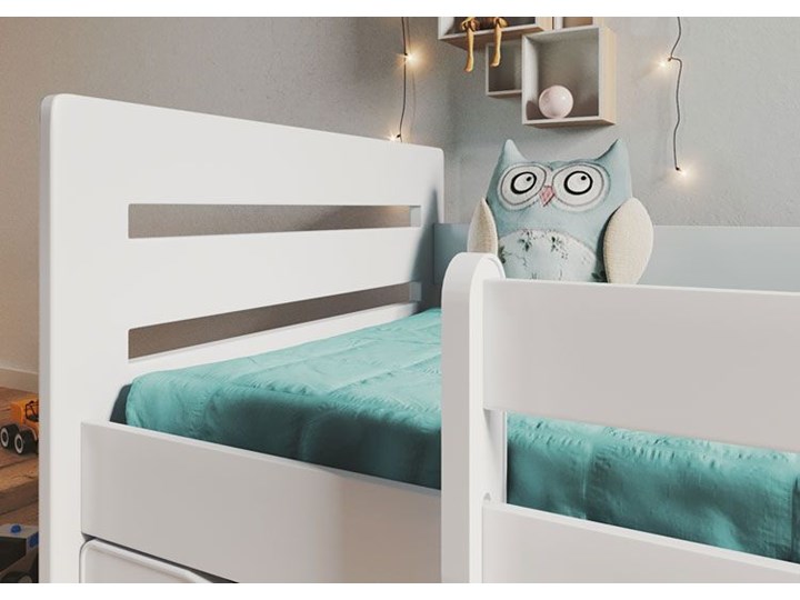 Łóżko dla dziecka z materacem Candy 2X 80x140 - białe Płyta meblowa Metal Drewno Płyta MDF Kategoria Łóżka dla dzieci