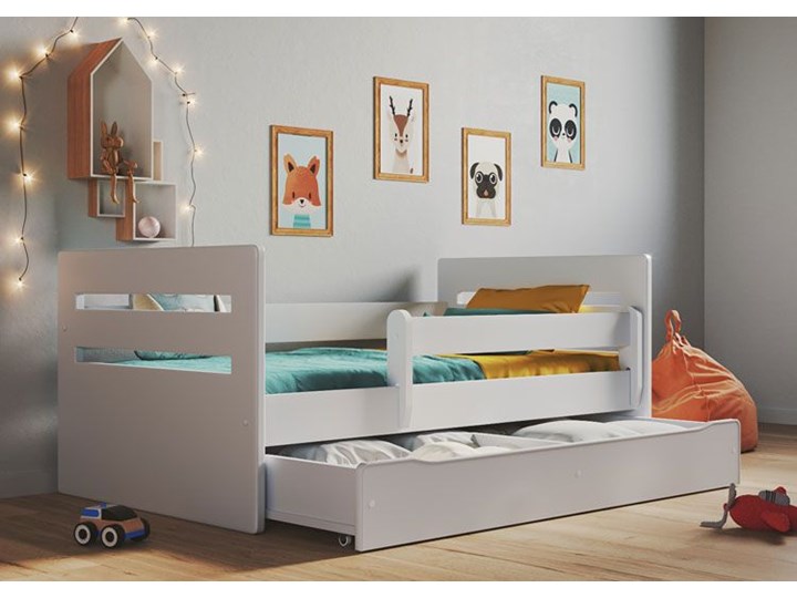 Łóżko dla dziecka z materacem Candy 2X 80x140 - białe Płyta MDF Płyta meblowa Drewno Metal Kategoria Łóżka dla dzieci