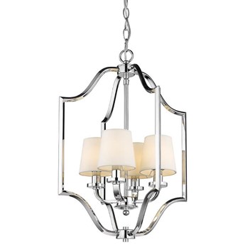 Lampa wisząca z białymi abażurami New York Cosmo Silver 46×67 cm Cosmo Light