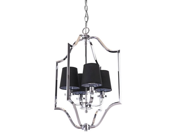 Lampa wisząca z czarnymi abażurami New York Cosmo Silver 46&#215;67 cm Cosmo Light Lampa z abażurem Metal Chrom Funkcje Brak dodatkowych funkcji