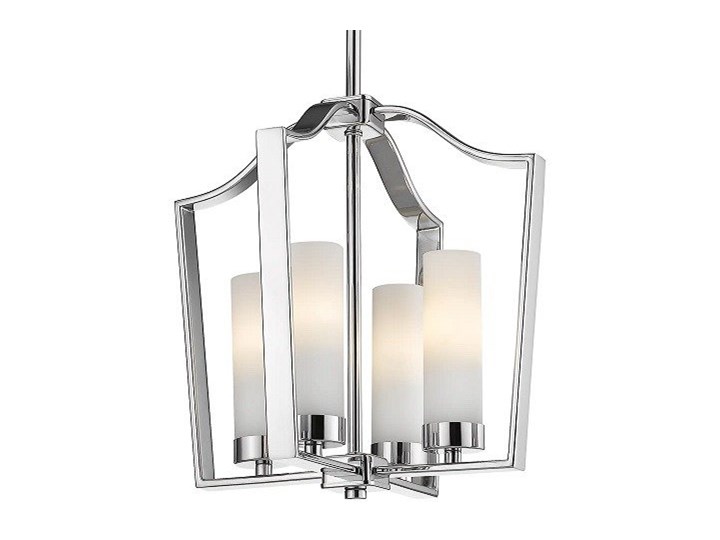 Lampa wisząca Dublin Silver 4L 34x34cm Cosmo Light Chrom Metal Żyrandol Szkło Pomieszczenie Jadalnia