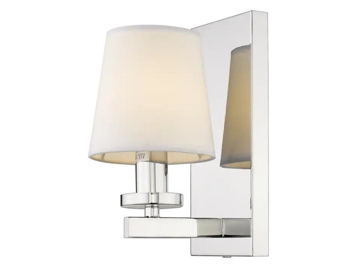 Kinkiet London Silver/White 12x24cm Cosmo Light Metal Kinkiet z abażurem Tkanina Kolor Srebrny