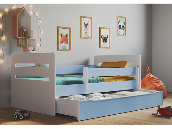 Łóżko chłopięce z szufladą Candy 2X 80x160 - niebieskie Płyta meblowa Kategoria Łóżka dla dzieci Pojedyncze Neutralne Rozmiar materaca 80x160 cm