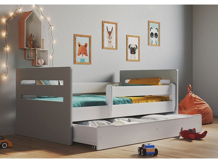 Łóżko dla dziecka z materacem Candy 2X mix 80x140 - szare Metal Płyta MDF Drewno Płyta meblowa Rozmiar materaca 80x140 cm