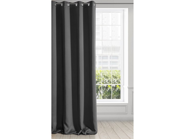 Zasłona zaciemniająca typu blackout gładka, półmatowa 140 X 250 cm - Eurofirany.com.pl Pomieszczenie Salon 140x250 cm Poliester 135x250 cm Kolor Czarny