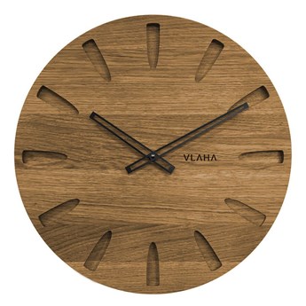 Drewniany dębowy ręcznie wykonany zegar ścienny VLAHA VCT1022 45 cm