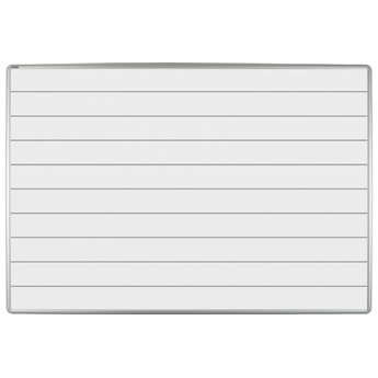 Biała ceramiczna tablica do pisania markerami z nadrukiem ekoTAB, 120x100 cm, linie