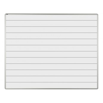 Biała ceramiczna tablica do pisania markerami z nadrukiem ekoTAB, 150x120 cm, linie