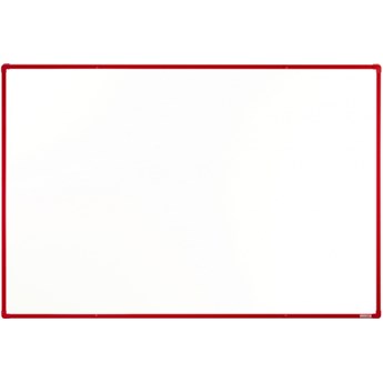 Biała ceremiczna tablica magnetyczna boardOK, 180 x 120 cm, czerwona ramka