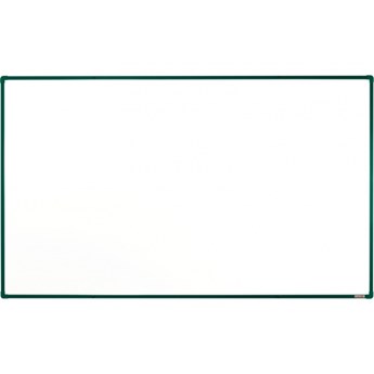 Biała ceremiczna tablica magnetyczna boardOK, 200 x 120 cm, zielona ramka