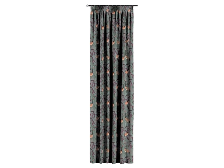 Zasłona na taśmie marszczącej 1 szt., kolorowe czaple na szaro-zielonym tle, 1szt 130 × 260 cm, Abig ...