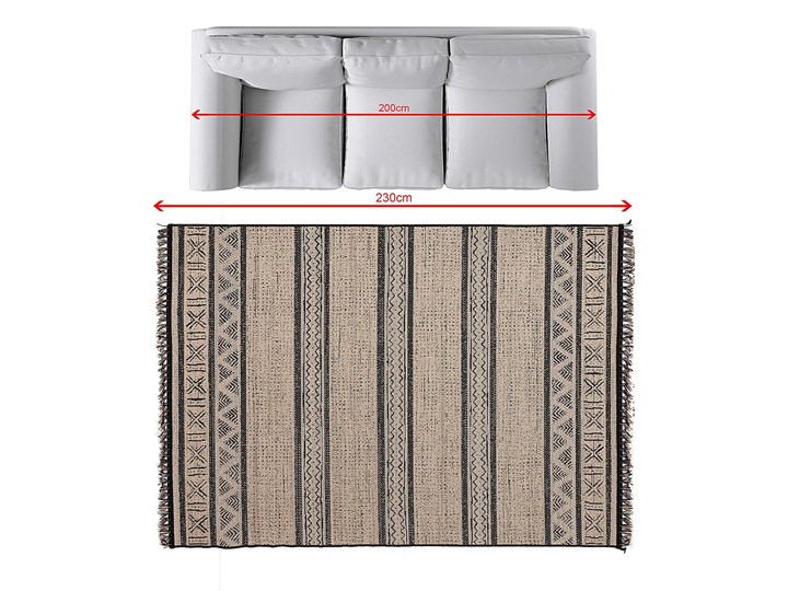 Dywan Origin black/jute 160x230cm, 160 x 230 cm Syntetyk 160x230 cm Dywany Dywaniki Wzór Roślinny Prostokątny Juta Bawełna Kategoria Dywany
