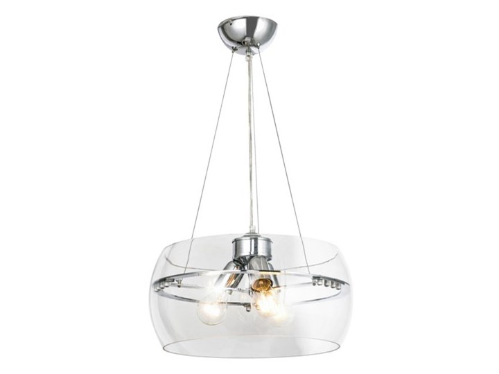 Salony Agata Lampa wisząca MERANO RLD931031-3 Metal Szkło Chrom Lampa z kloszem Kolor Srebrny