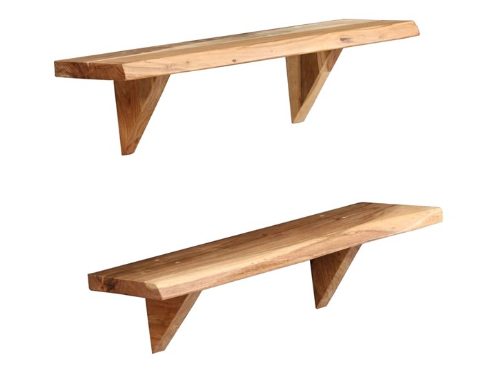 Zestaw drewnianych półek ściennych - Clive 2X Drewno Kategoria Półki