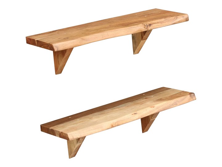 Zestaw drewnianych półek ściennych - Clive 2X Drewno Kategoria Półki