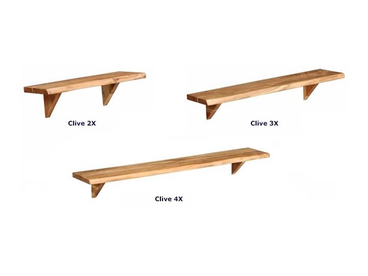 Zestaw drewnianych półek ściennych - Clive 2X Drewno Pomieszczenie do sypialni