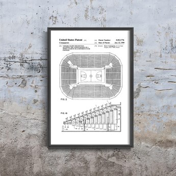 Plakat w stylu vintage Plakat w stylu vintage Siedzisko stadionowe Patent USA