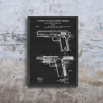 Plakat na ścianę Plakat na ścianę Colt Firearm Browning Patent USA