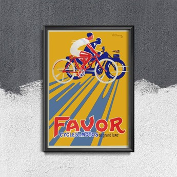 Retro plakat Retro plakat Favour Cycles Motos de Grande Luxe