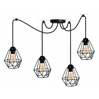 Nowoczesna czarna lampa wisząca pająk druciak mały Diamond 4