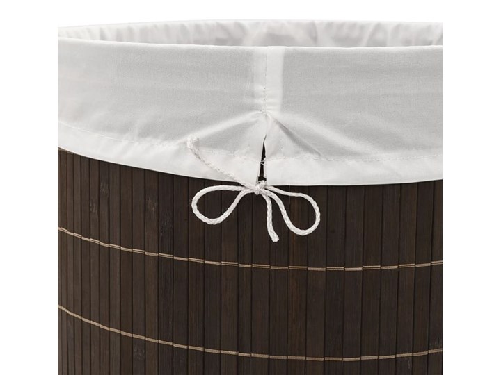 Okrągły bambusowy kosz na pranie Lavandi 2X - ciemnobrązowy Kategoria Drewno Kolor Szary