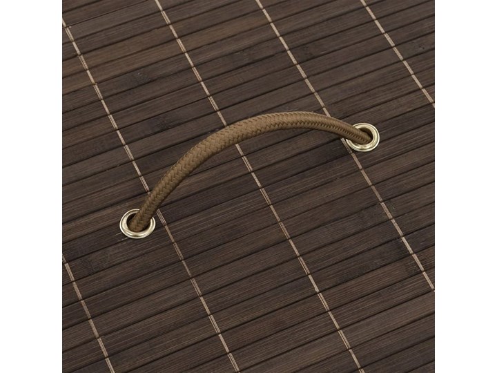 Okrągły bambusowy kosz na pranie Lavandi 2X - ciemnobrązowy Drewno Kategoria