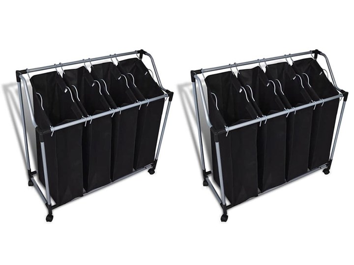 Komplet sortowników na pranie Trinny 3X - 2 szt. Metal Tkanina Kategoria Kolor Czarny