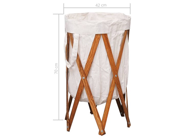 Składany kosz na pranie Conga - kremowy Drewno Kategoria Tkanina Kolor Biały