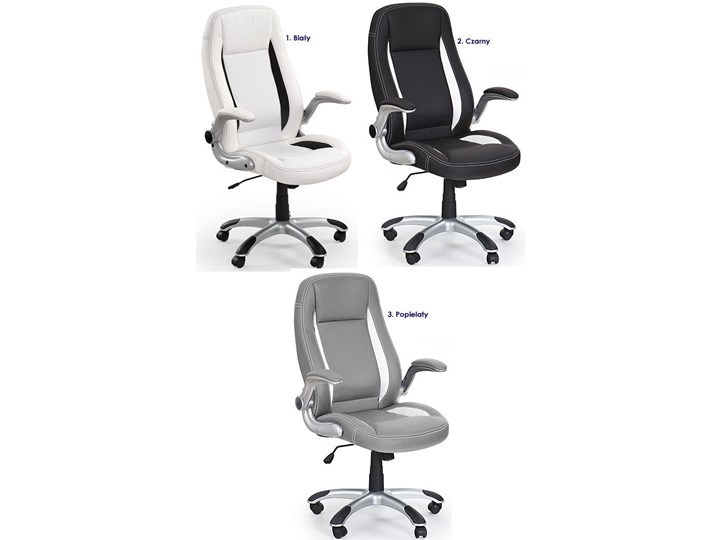 Biurowy fotel obrotowy Jowisz - popielaty Fotel bujany Szerokość 65 cm Skóra Tworzywo sztuczne Skóra ekologiczna Pomieszczenie Biuro i pracownia Szerokość 67 cm Styl Nowoczesny