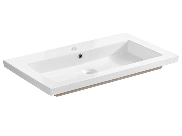 Prostokątna umywalka ceramiczna Vermona 80 CM - Biała Ceramika Kolor Biały Prostokątne Wpuszczane Kategoria Umywalki