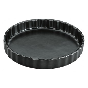 ceramiczna forma na tartę, śred. 28 cm, czarna kod: KU-0712021028