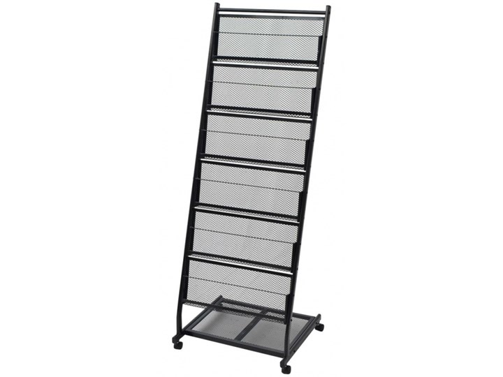 Stojak na gazety/czasopisma 47,5x43x133 cm czarny A4 kod: V-30100