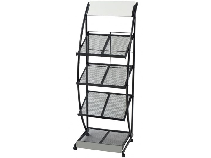 Stojak na gazety/czasopisma 47x40x134 cm czarny i biały A4 kod: V-30099