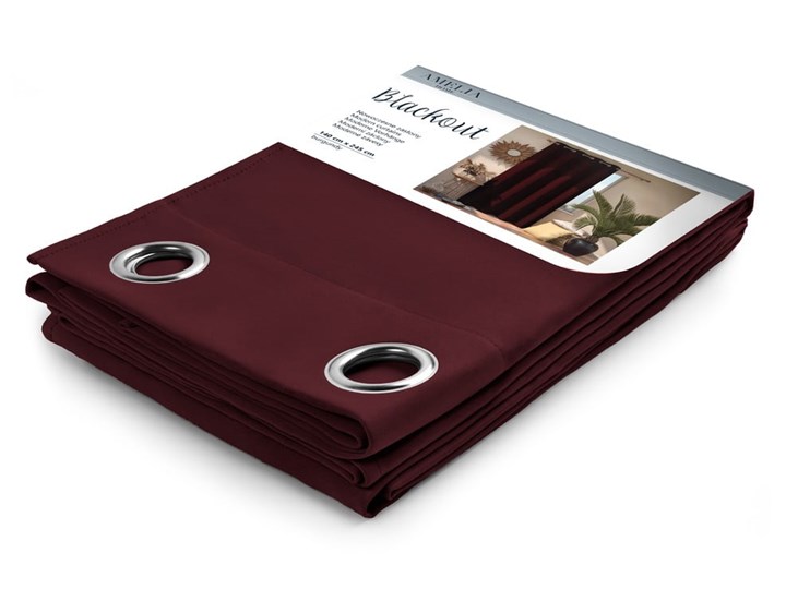 Bordowa zasłona zaciemniająca AmeliaHome Eyelets Burgundy, 140x245 cm