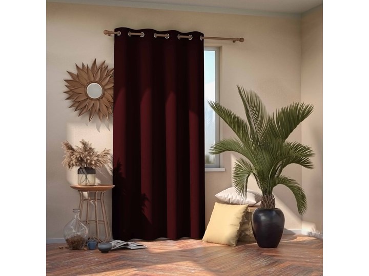 Bordowa zasłona zaciemniająca AmeliaHome Eyelets Burgundy, 140x245 cm
