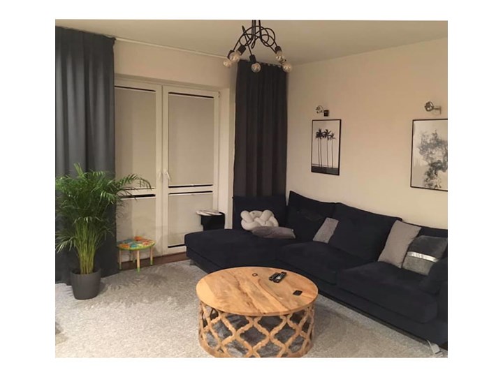 Stolik Kawowy HUGGEN STOR - 80 cm (Karmel) Drewno Kształt blatu Okrągłe