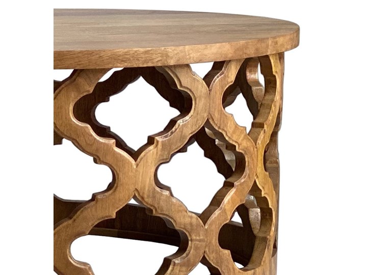Stolik Kawowy HUGGEN STOR - 80 cm (Karmel) Kształt blatu Okrągłe Drewno Rozmiar blatu 80x80 cm